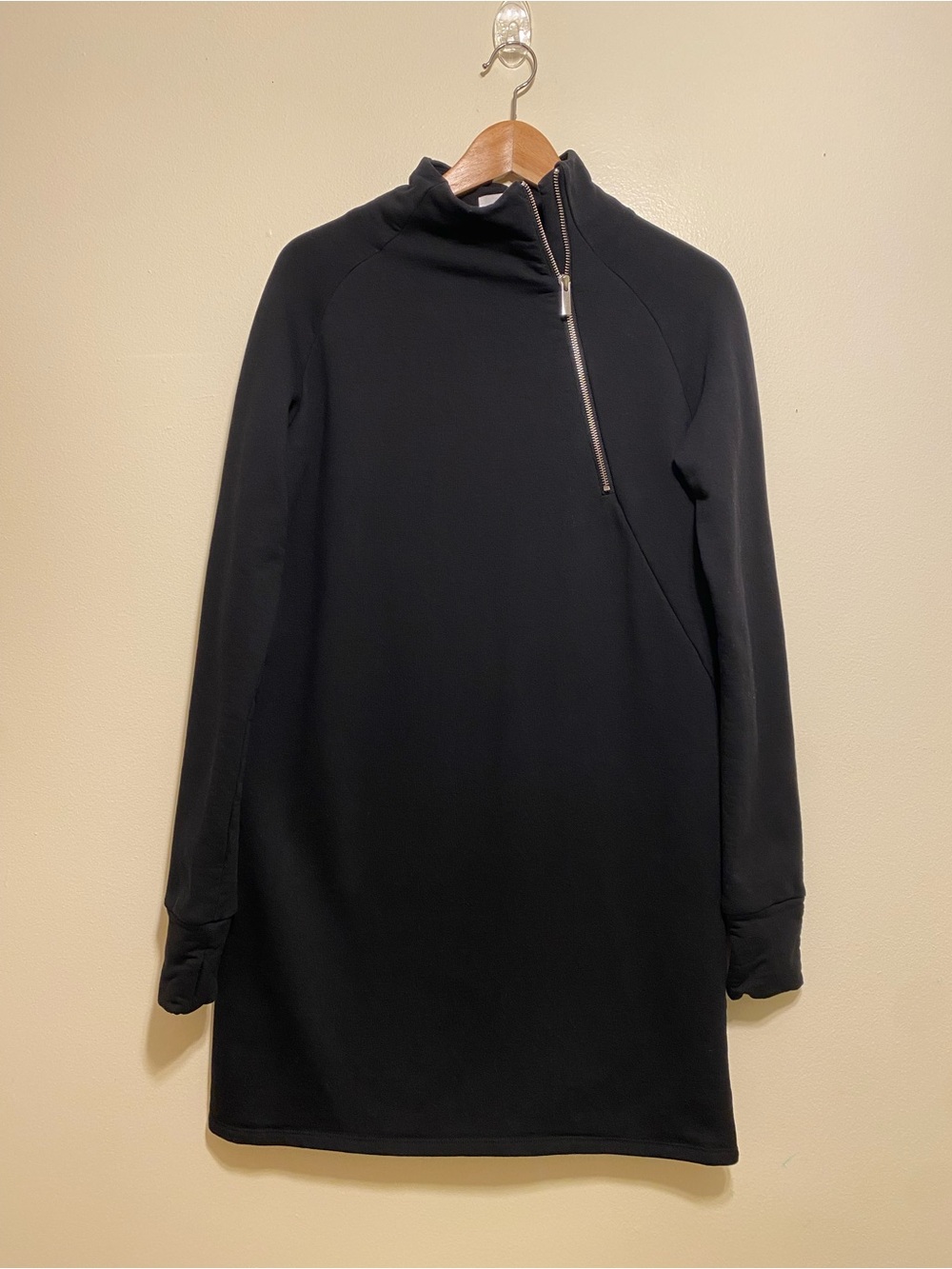 MARELLA Black Asymmetrical Zip Mini dress , size L